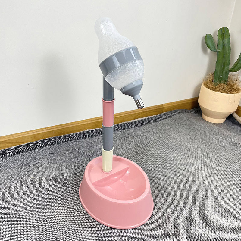 Automatic Pet Water Dispenser With Adjustable Height Feeder Bowl