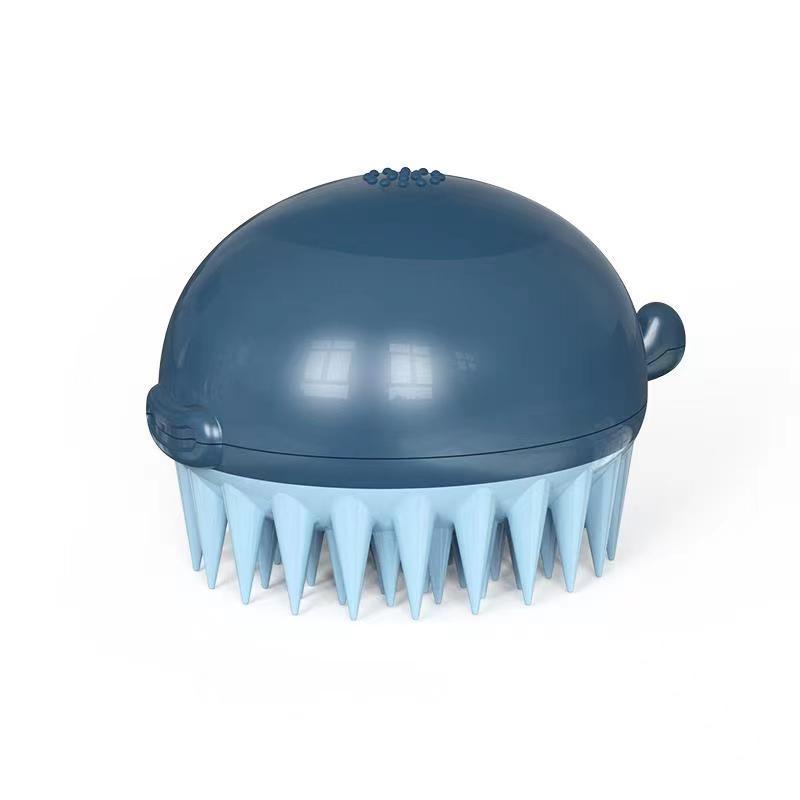 Pet Puffer Bath Brush Refillable Gel Dispenser Grooming Tool