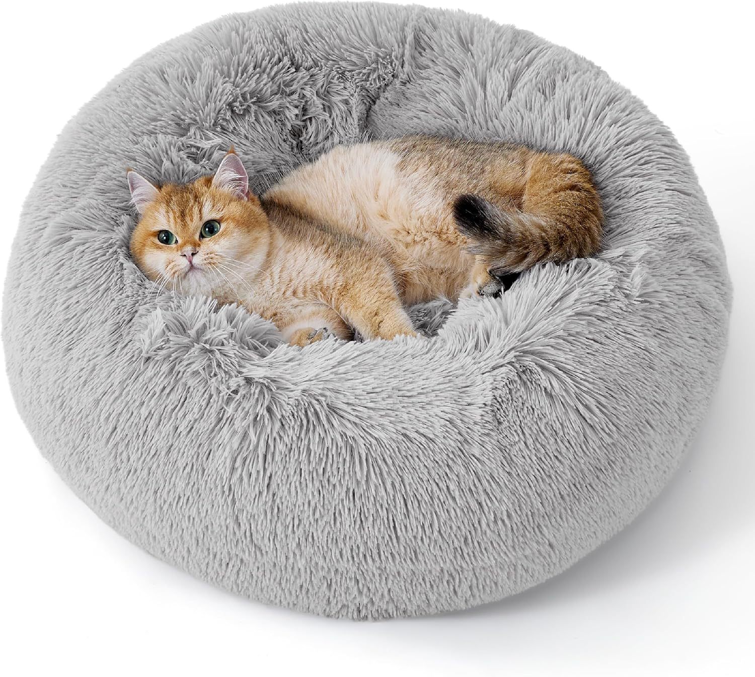 Indoor Non Slip Fluffy Plush Round Pet Bed
