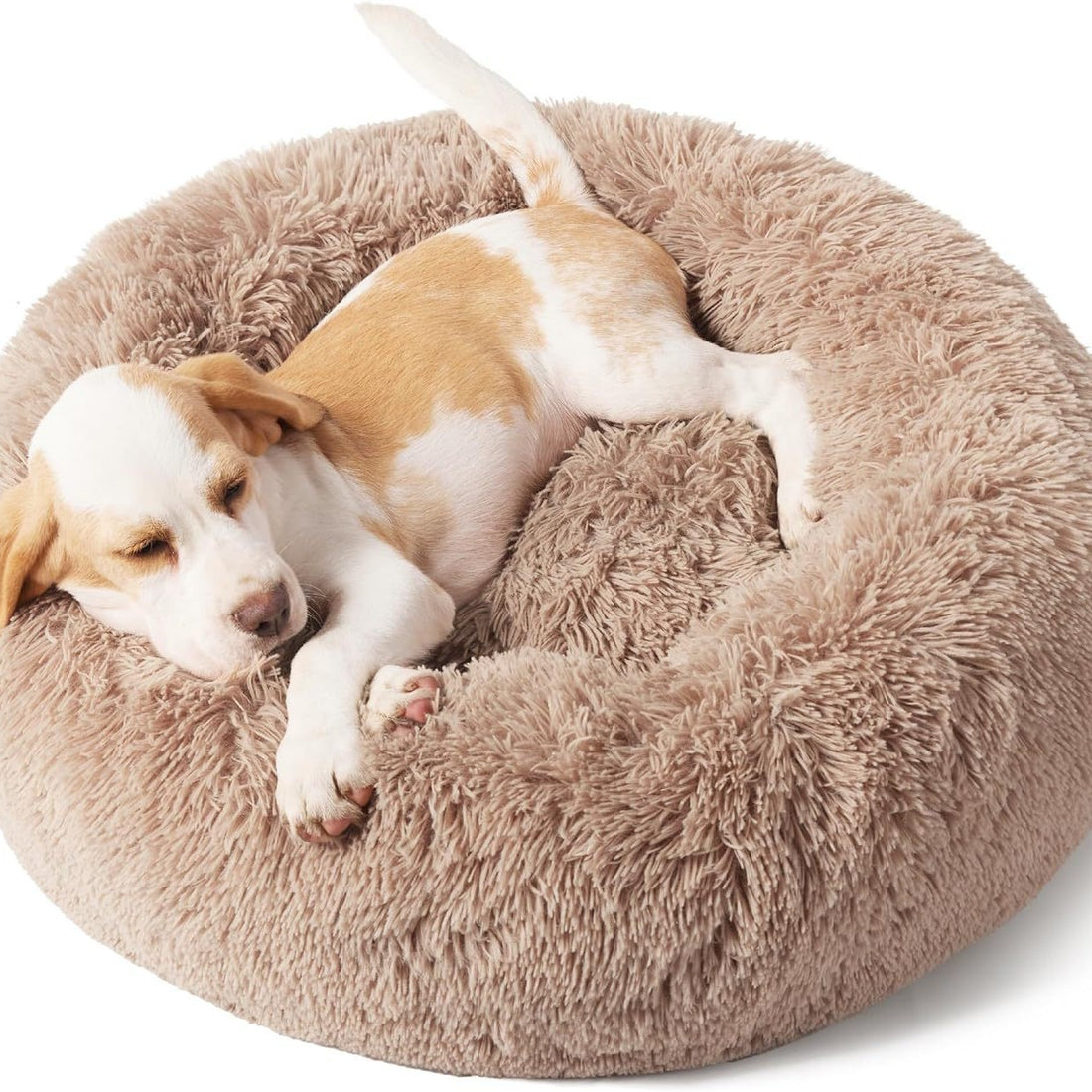 Indoor Non Slip Fluffy Plush Round Pet Bed