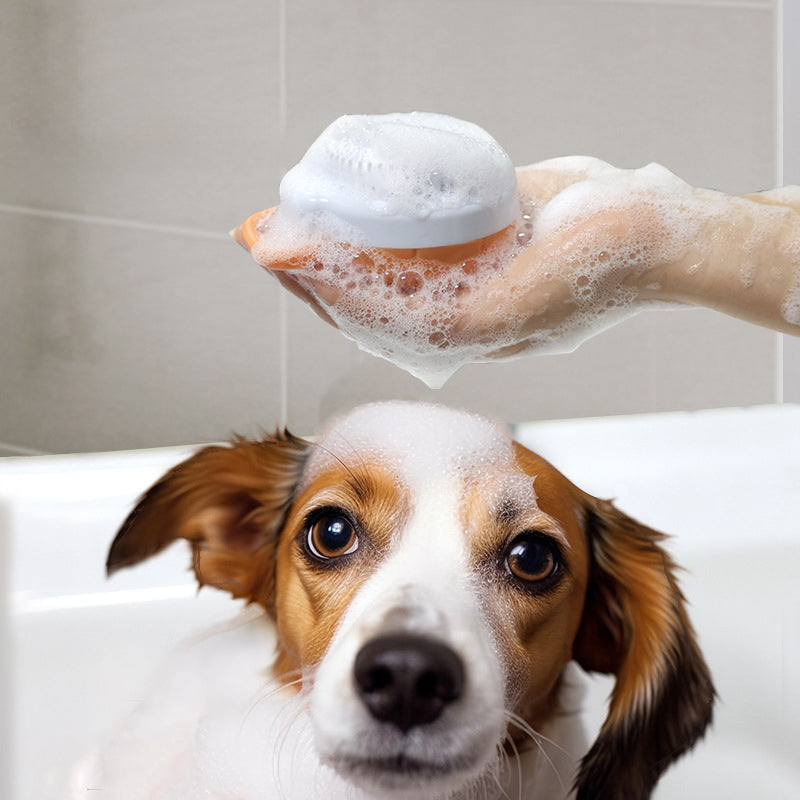 Pet Silicone Bath Massage Shampoo Dispenser Brush Tool