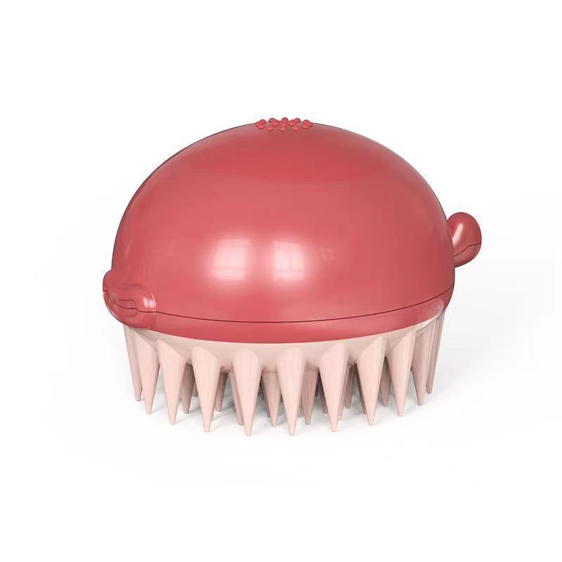 Pet Puffer Bath Brush Refillable Gel Dispenser Grooming Tool